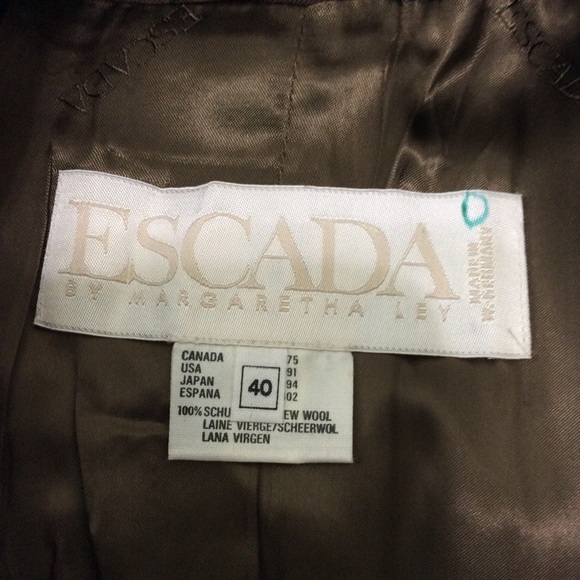 Escada Margaretha Ley Double Breasted 100% Wool Judge Gray Blazer Size EU 38 US6 - Picture 11 of 15